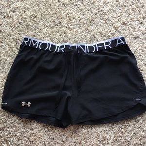 Women’s Under Armour Black & White Running Shorts